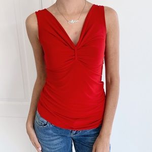 VINTAGE Y2K RED SLINKY TANK TOP / SIZE M